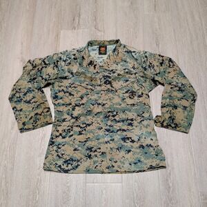 American Apparel USMC Military MARPAT Woodland Digital Camo Combat Shirt M Long